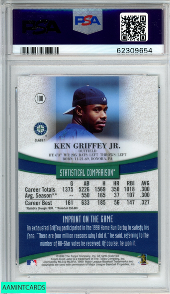 1996 STUDIO KEN GRIFFEY JR #116 SEATTLE MARINERS HOF PSA 8 NM-MT 62342345 -  AA Mint Cards