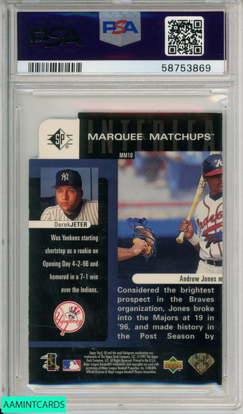 1997 SP DEREK JETER #MM10 MARQUEE MATCHUPS NEW YORK YANKEES HOF PSA 8 NM-MT 58753869