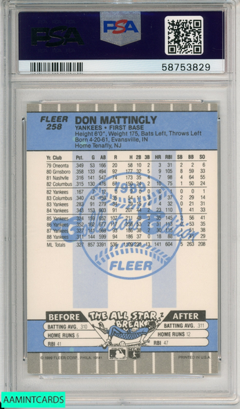 1984 Topps #8 Don Mattingly New York Yankees Rookie Baseball Card NM