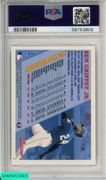 1996 BOWMAN KEN GRIFFEY JR  #79 FOIL SEATTLE MARINERS HOF PSA 8 NM-MT 58753809