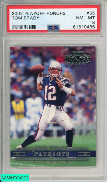 2002 PLAYOFF HONORS TOM BRADY #55 NEW ENGLAND PATRIOTS PSA 8 NM-MT 61510486