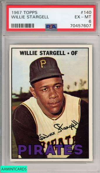 1967 TOPPS WILLIE STARGELL #140 PITTSBURGH PIRATES HOF PSA 6 EX-MT 70457607