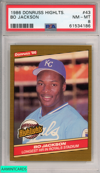 1987 DONRUSS BO JACKSON Rated Rookie BASEBALL CARD #35 ~ PSA 9