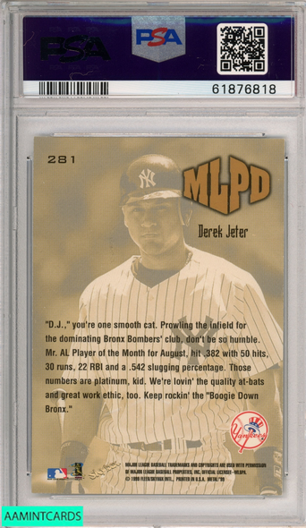 1999 METAL UNIVERSE DEREK JETER #281 NEW YORK YANKEES HOF PSA 8 NM-MT 61876818