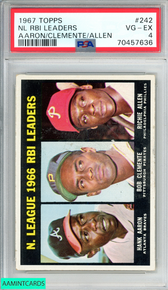 1967 TOPPS NL RBI LEADERS #242 AARON CLEMENTE ALLEN HOF PSA 4 VG-EX 70457636