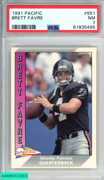 1991 PACIFIC BRETT FAVRE #551 ROOKIE RC ATLANTA FALCONS HOF PSA 7 NM 61835495