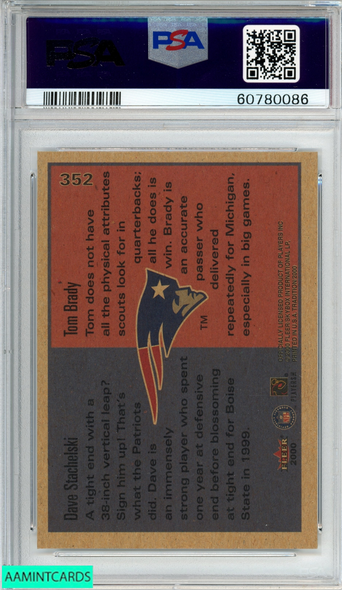 2000 FLEER DAVE STACHELSKI TOM BRADY #352 ROOKIE RC PATRIOTS PSA 8 NM-MT 60780086