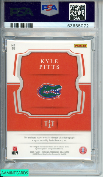 2021 NATL TREASURES COLL KYLE PITTS 199#95 BOWL LOGO 2 OF 10 RC PSA 9 MINT 63665072