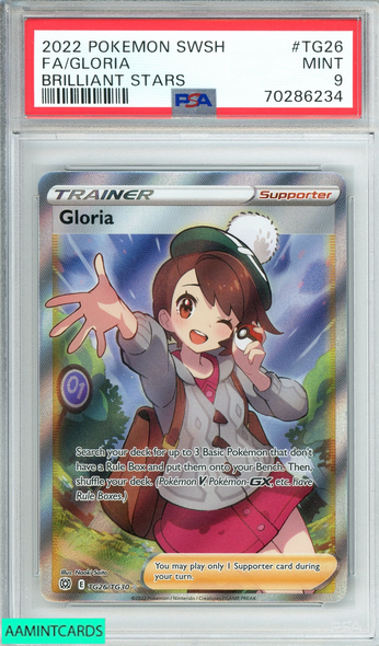 2022 POKEMON SWORD AND SHIELD BRILLIANT STARS FA GLORIA #TG26 BRILLIANT STARS PSA 9 MINT 70286234