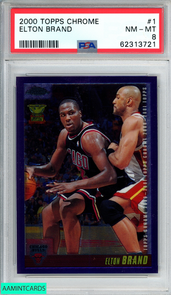 2000 TOPPS CHROME ELTON BRAND #1 CHICAGO BULLS PSA 8 NM-MT 62313721