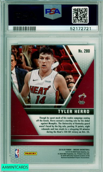 2019 PANINI MOSAIC TYLER HERRO #280 ROOKIE MIAMI HEAT RC PSA 9 MINT 52172721