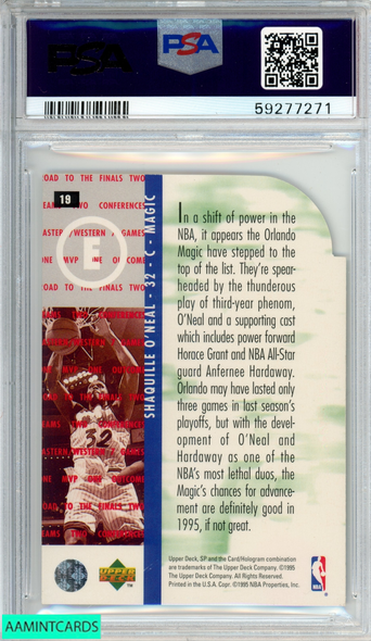 1994 SP CHAMPIONSHIP SHAQUILLE ONEAL #19 DIE-CUT ORLANDO MAGIC HOF PSA 7 NM 59277271