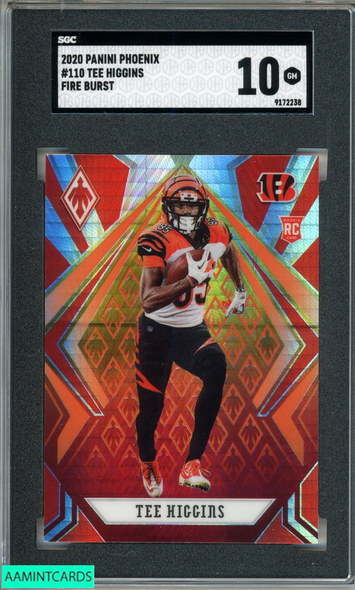 2020 PANINI PHOENIX TEE HIGGINS #110 FIRE BURST ROOKIE RC BENGALS SGC 10 GEM 9172238