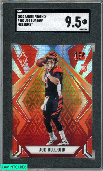 2020 PANINI PHOENIX JOE BURROW #101 FIRE BURST ROOKIE RC BENGALS SGC 9.5 MT+ 9267096