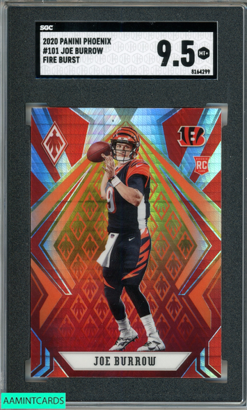 2020 PANINI PHOENIX JOE BURROW #101 FIRE BURST ROOKIE RC BENGALS SGC 9.5 MT+ 8164299