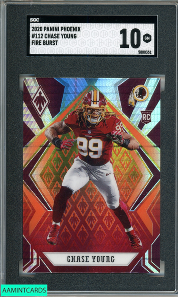 2020 PANINI PHOENIX CHASE YOUNG #112 FIRE BURST ROOKIE RC SGC 10 GEM 5800351