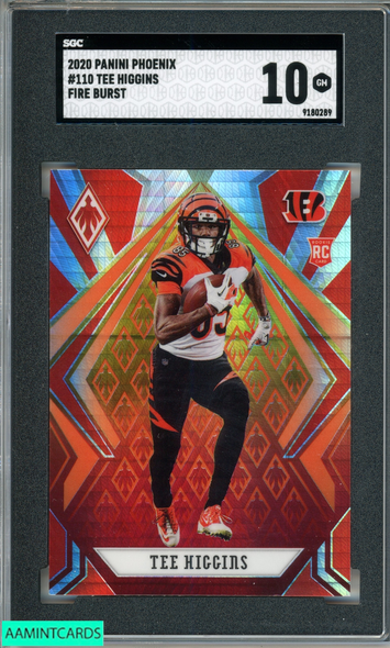 2020 PANINI PHOENIX TEE HIGGINS #110 FIRE BURST ROOKIE RC BENGALS SGC 10 GEM 9180289