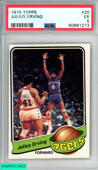 1979 TOPPS JULIUS ERVING #20 PHILADELPHIA 76ERS HOF PSA 5 EX 60881273