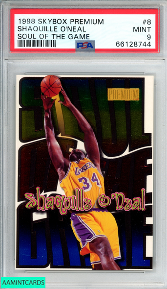 1998 SKYBOX PREMIUM SOUL OF THE GAME SHAQUILLE ONEAL #8 LAKERS HOF PSA 9 MINT 66128744