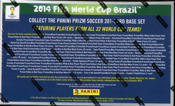 2014 Panini Prizm FIFA World Cup Soccer Hobby Box