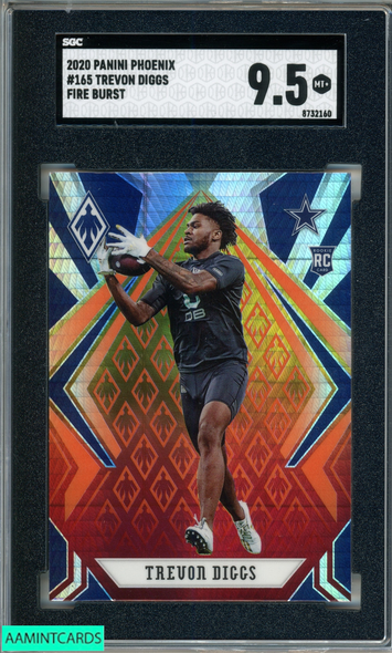 2020 PANINI PHOENIX TREVON DIGGS #165 FIRE BURST ROOKIE RC SGC 9.5 MT+ 8732160