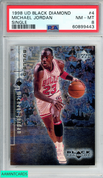 1998 UPPER DECK BLACK DIAMOND MICHAEL JORDAN #4 SINGLE PSA 8 NM-MT 60899443