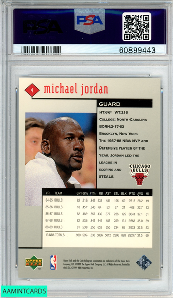 1998 UPPER DECK BLACK DIAMOND MICHAEL JORDAN #4 SINGLE PSA 8 NM-MT 60899443