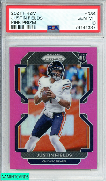 2021 PANINI PRIZM JUSTIN FIELDS #334 PINK PRIZM ROOKIE RC PSA 10 GEM MT 74141337