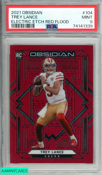 2021 PANINI OBSIDIAN TREY LANCE #104 ELECTRIC ETCH RED FLOOD 22 OF 26 RC PSA 9 74141339