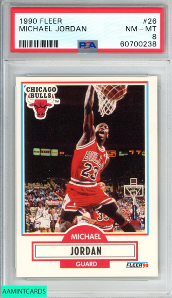 1990 FLEER MICHAEL JORDAN #26 CHICAGO BULLS HOF PSA 8 NM-MT 60700238