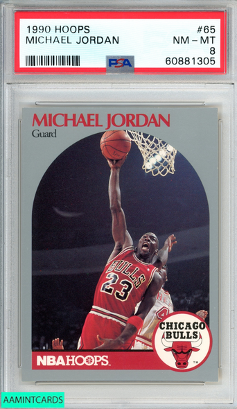 1990 HOOPS MICHAEL JORDAN #65 CHICAGO BULLS HOF PSA 8 NM-MT 60881305