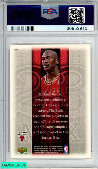 1999 UPPER DECK MVP MICHAEL JORDAN #193 CHICAGO BULLS HOF PSA 8 NM-MT 60853910