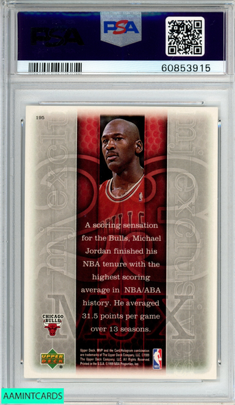 1999 UPPER DECK MVP MICHAEL JORDAN #195 CHICAGO BULLS HOF PSA 8 NM-MT 60853915