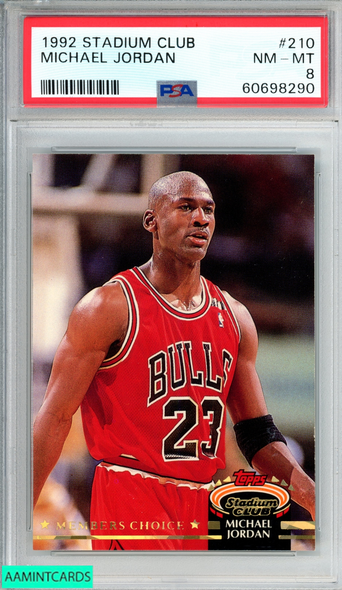 1992 STADIUM CLUB MICHAEL JORDAN #210 CHICAGO BULLS HOF PSA 8 NM-MT 60698290