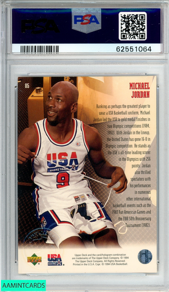 1994 UPPER DECK USA BASKETBALL MICHAEL JORDAN #85 CHICAGO BULLS HOF PSA 8 NM-MT 62551064