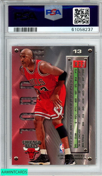 1995 METAL MICHAEL JORDAN #13 CHICAGO BULLS HOF PSA 8 NM-MT 61058237