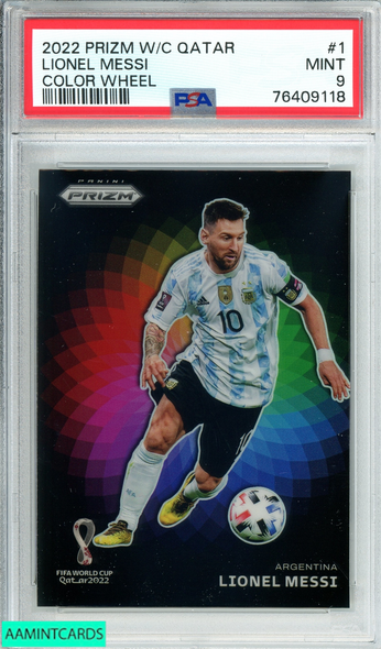 2022 PANINI INSTANT FIFA WORLD CUP QATAR LIONEL MESSI #118 1 OF 22081 PSA  10 79844466 - AA Mint Cards