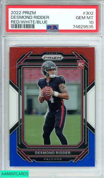 2022 PANINI PRIZM DESMOND RIDDER #302 RED WHITE BLUE ROOKIE RC PSA 10 GEM MT 74629535