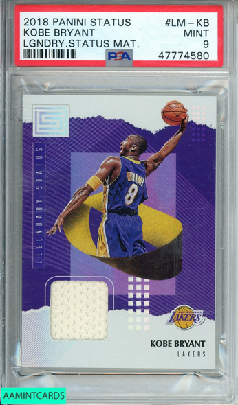 2018 PANINI STATUS  KOBE BRYANT #LM-KB LEGENDARY STATUS MATERIAL PSA 9 MINT 47774580