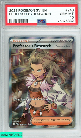 2023 POKEMON SVI EN-SCARLET VIOLET PROFESSOR S RESEARCH #240 PSA 10 GEM MT 76376332