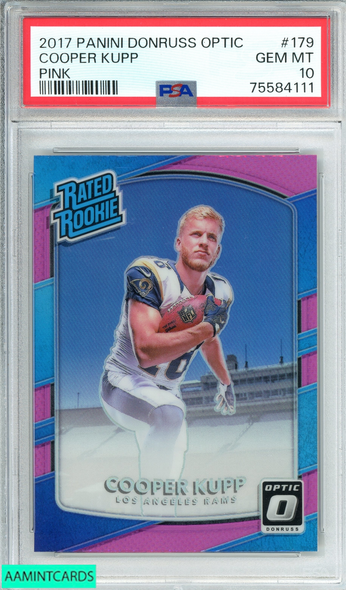 2017 PANINI DONRUSS OPTIC COOPER KUPP #179 PINK ROOKIE RC PSA 10 GEM MT 75584111