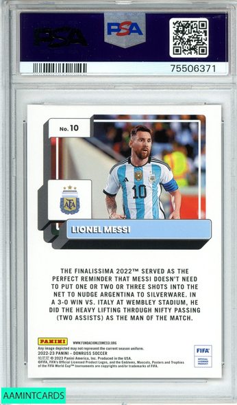 2022 PANINI DONRUSS FIFA LIONEL MESSI #10 RED 32 OF 99 PSA 10 GEM MT 75506371