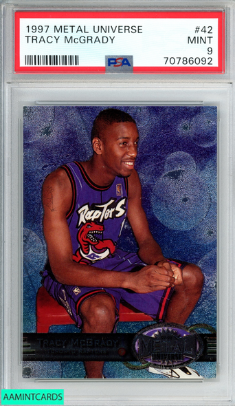 1997 METAL UNIVERSE TRACY MCGRADY #42 ROOKIE RC TORONTO RAPTORS HOF PSA 9 MINT 70786092