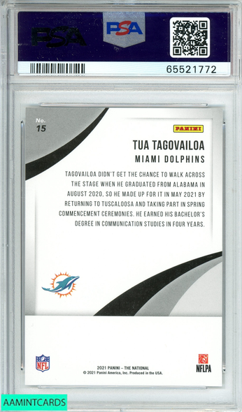 2021 PANINI THE NATIONAL TUA TAGOVAILOA #15 DISKETTES 6 OF 25 PSA 10 GEM MT 65521772