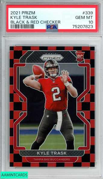 2021 PANINI PRIZM KYLE TRASK #339 BLACK AND RED CHECKER ROOKIE RC PSA 10 GEM MT 75207823