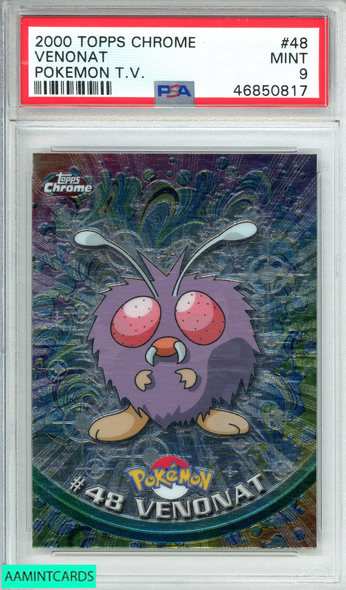 2000 TOPPS CHROME POKEMON T V  VENONAT #48 POKEMON T V  PSA 9 MINT 46850817