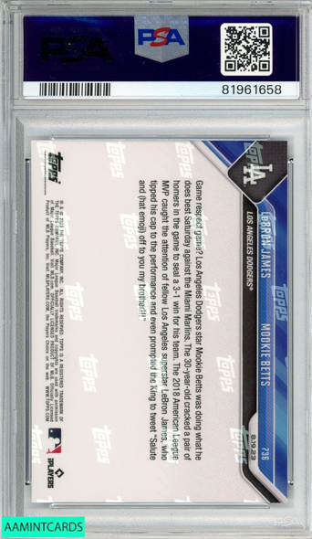 2023 TOPPS NOW LEBRON JAMES MOOKIE BETTS #736 LA DODGERS PSA 10 GEM MT 81961658