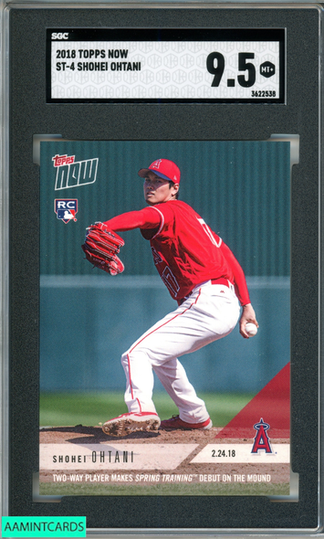 2018 TOPPS NOW SHOHEI OHTANI #ST-4 ROOKIE RC LOS ANGELES ANGELS SGC 9.5 MT+ 3622538