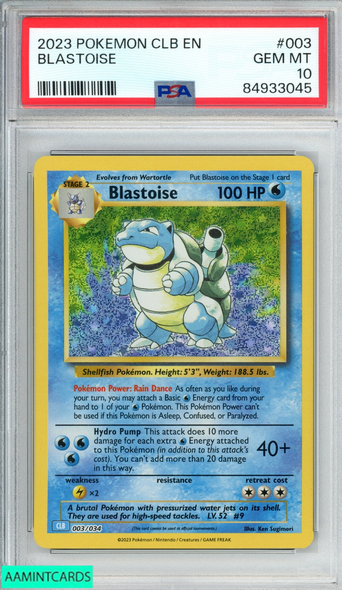 2023 POKEMON CLB EN CLASSIC BLASTOISE SUICUNE EX DECK BLASTOISE #003 PSA 10 84933045