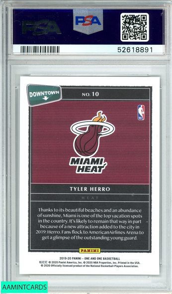 2019 PANINI ONE AND ONE TYLER HERRO #10 DOWNTOWN ROOKIE RC PSA 10 GEM MT 52618891